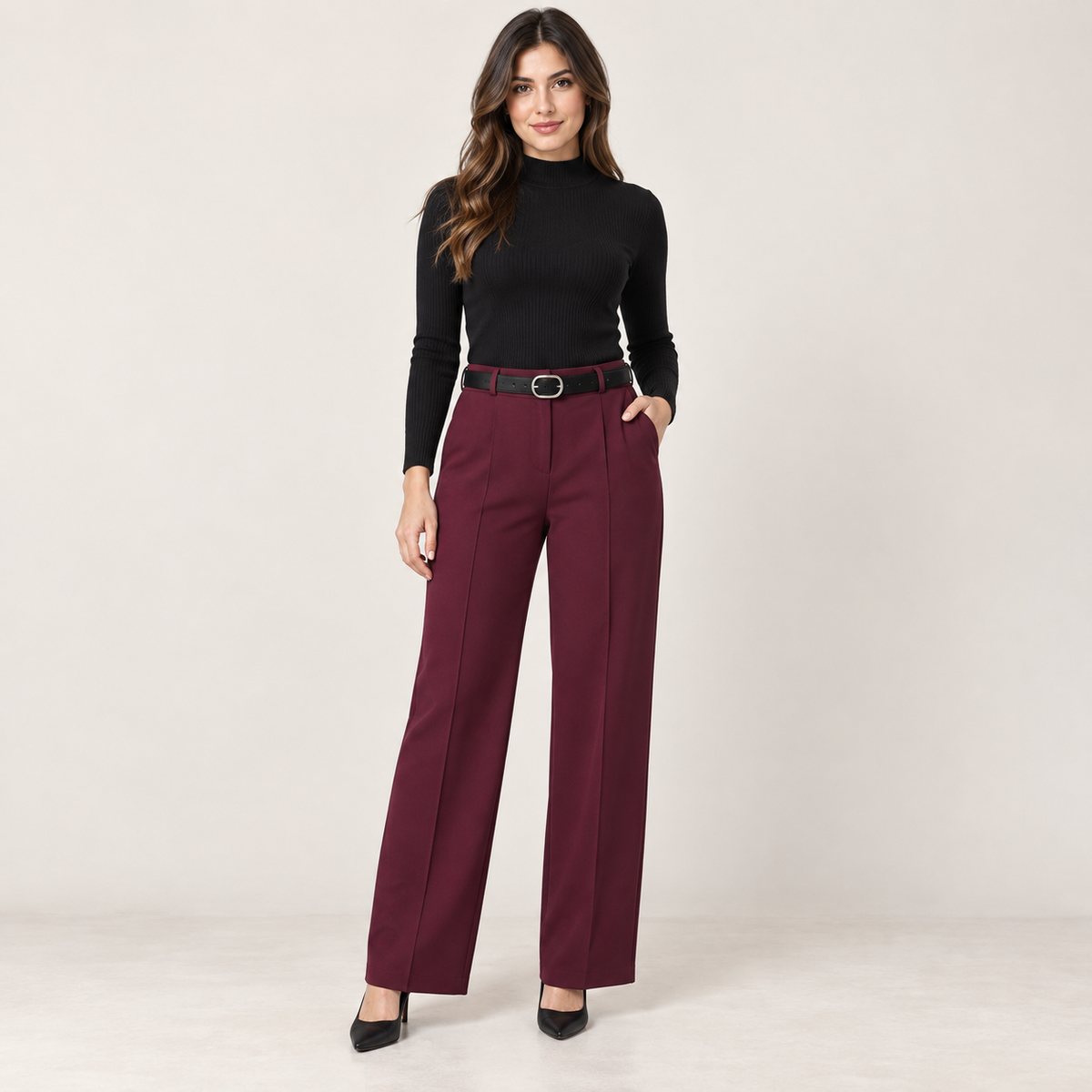 Bordeaux Belt Trousers