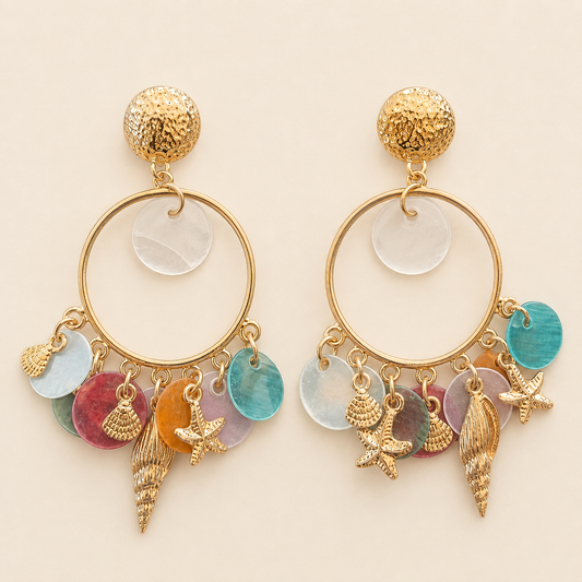 Mediterranean Charm Hoops