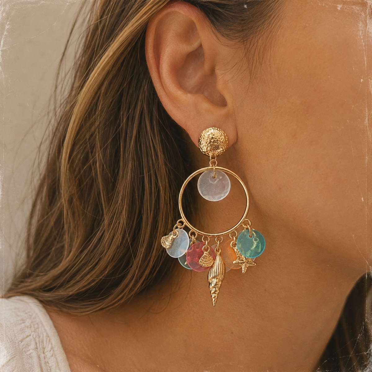 Mediterranean Charm Hoops
