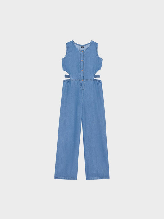 Denim-Jumpsuit mit Cut-outs