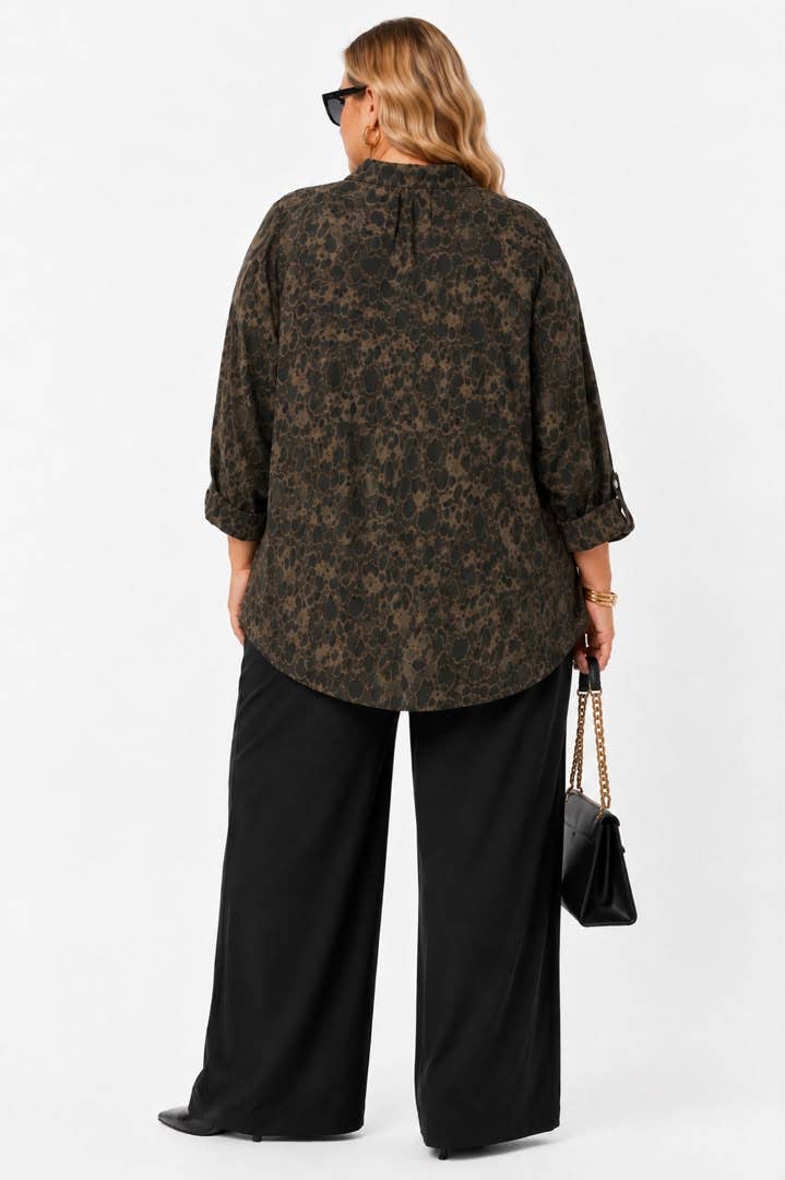Curvy Safari Leopard Blouse