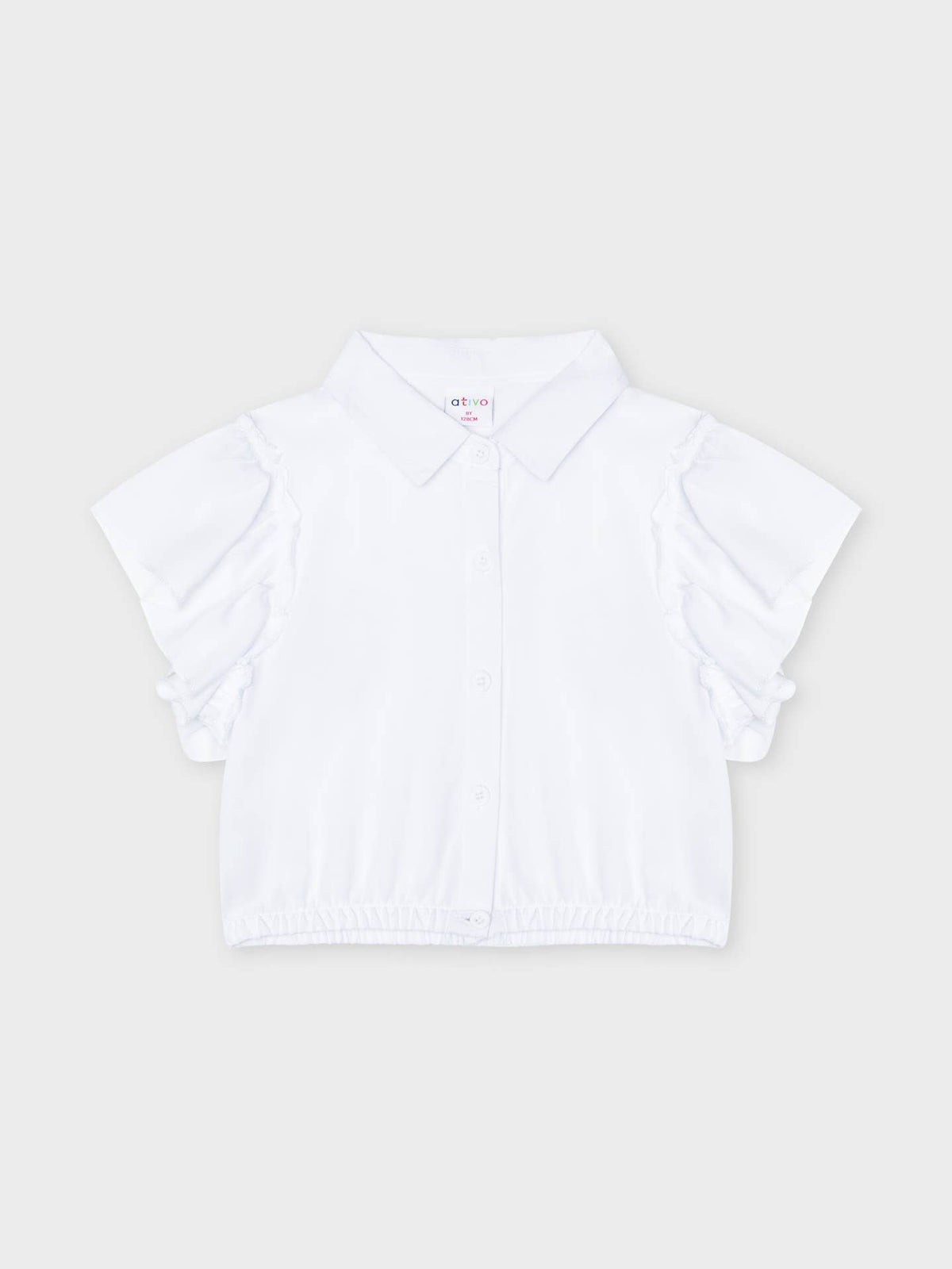 White Ruffle Crop Blouse