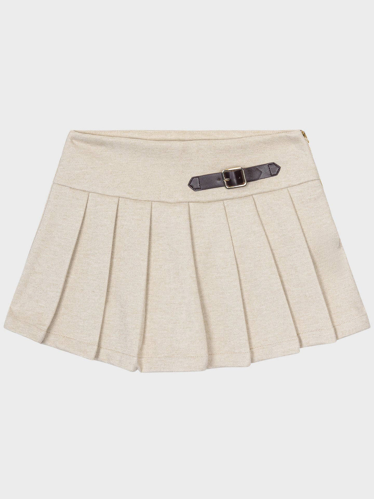 Beige Pleated Skort