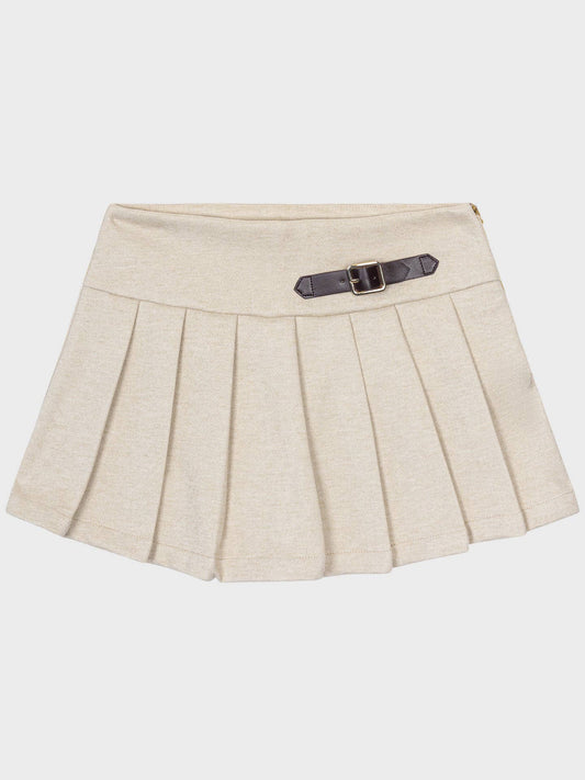 Beiger Plissee-Skort