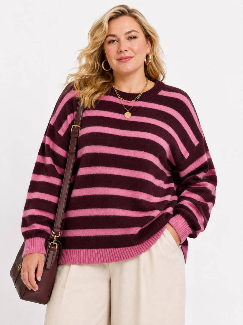 Curvy Soft Stripe Sweater