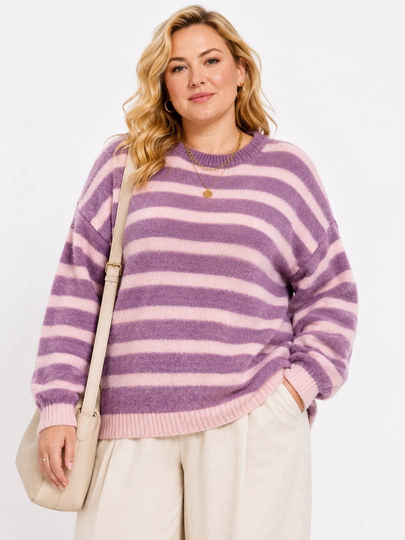 Curvy Soft Stripe Sweater