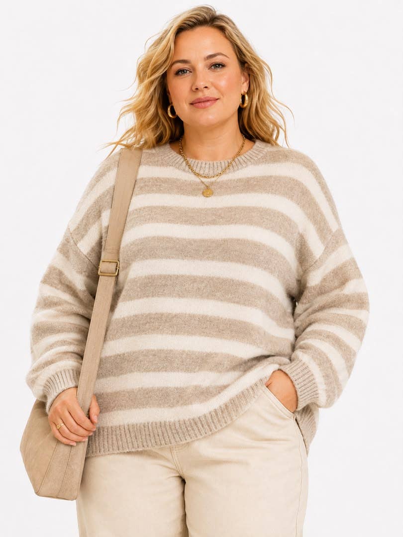 Curvy Soft Stripe Sweater