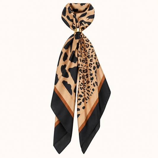 Animal Print Satin Scarf