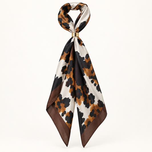Animal Print Satin Scarf