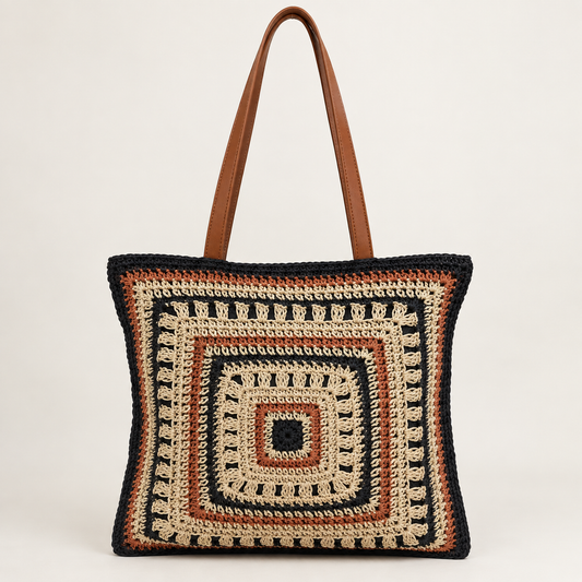 Boho Crochet Shopper