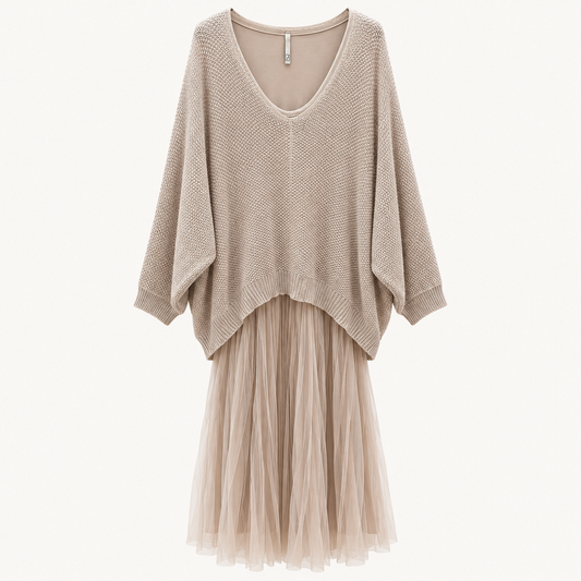 Boho Knit & Tulle Dress