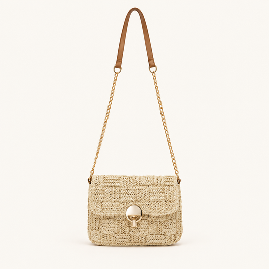 Boho Raffia Schoudertas