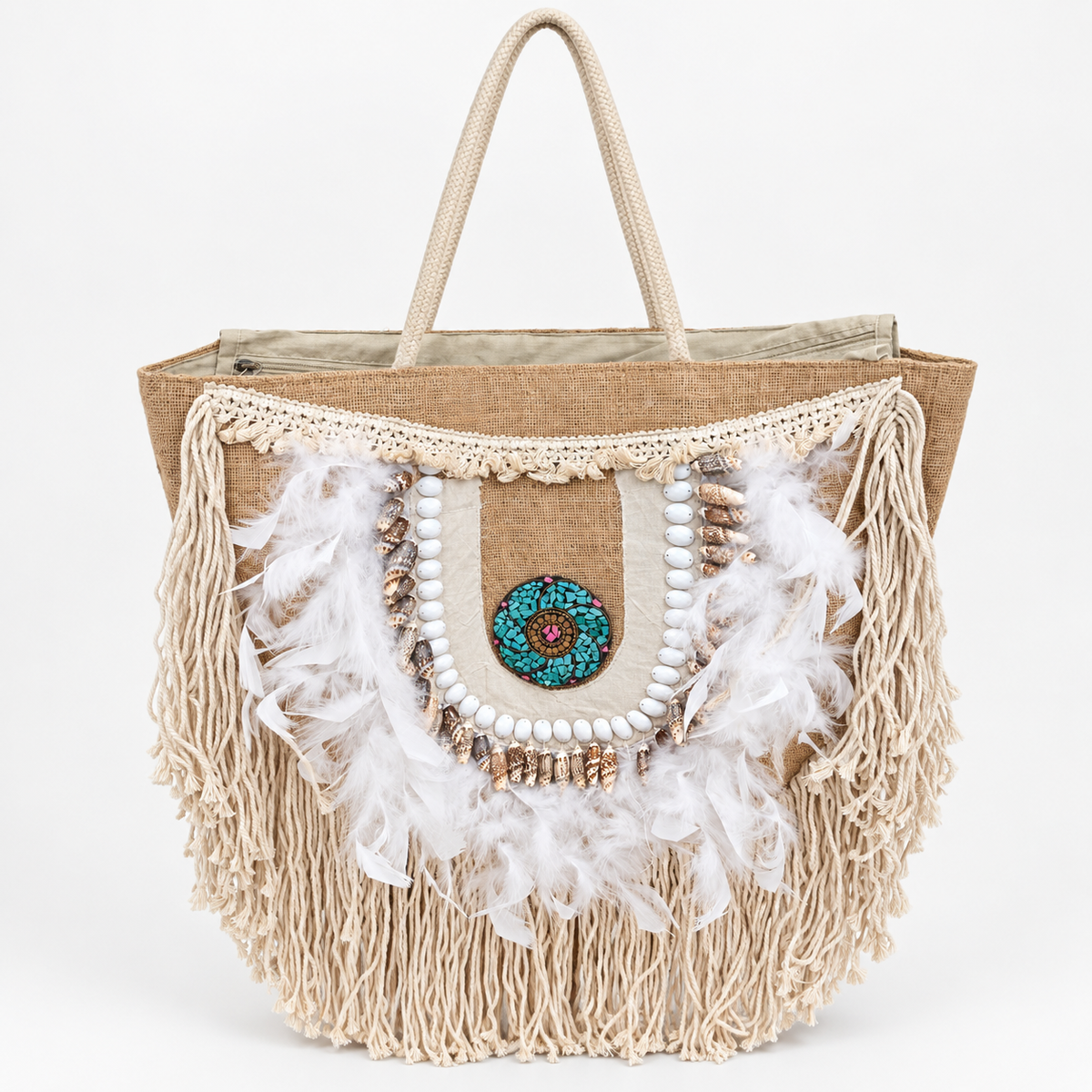 Boho Shell Fringe Bag