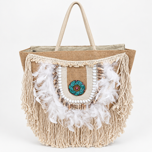 Boho Shell Fringe Bag