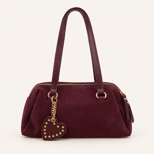 Suede Heart Bag