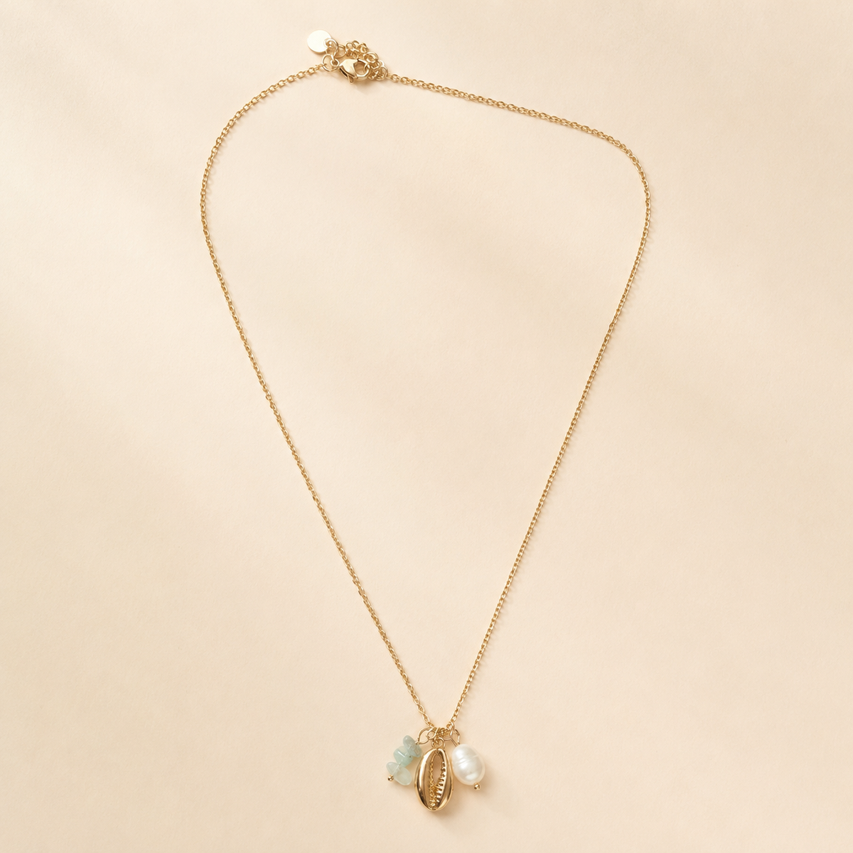 Cala Charm Ketting – Aqua & Gold