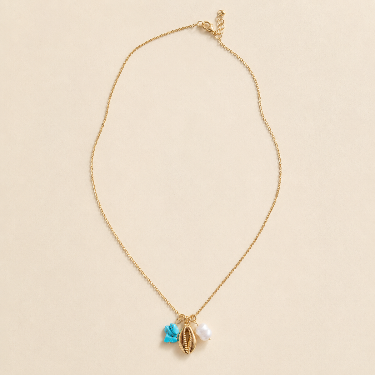 Cala Charm Ketting – Turquoise & Gold