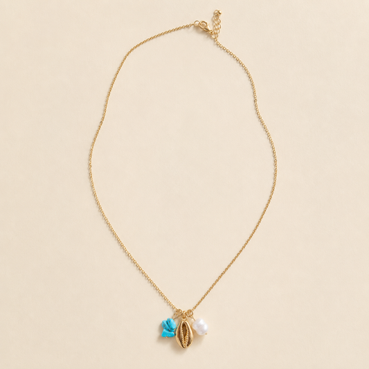 Cala Charm Ketting – Turquoise & Gold