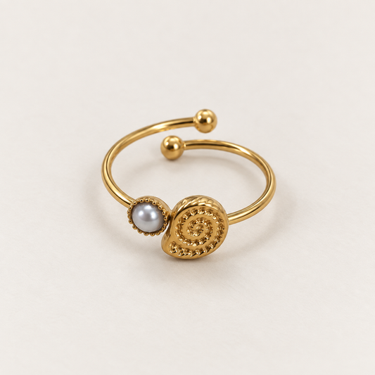 Tropical Flower Pearl Ring