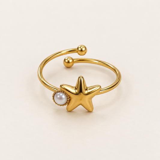 Starfish Pearl Ring