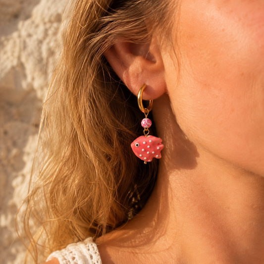 Coral Fish Hoops – Pink