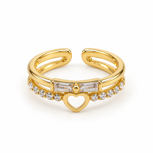 Crystal Heart Ring