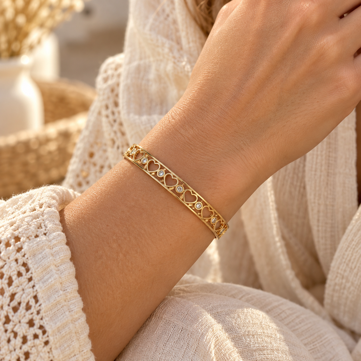 Golden Hearts Bangle