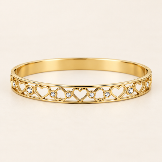 Golden Hearts Bangle