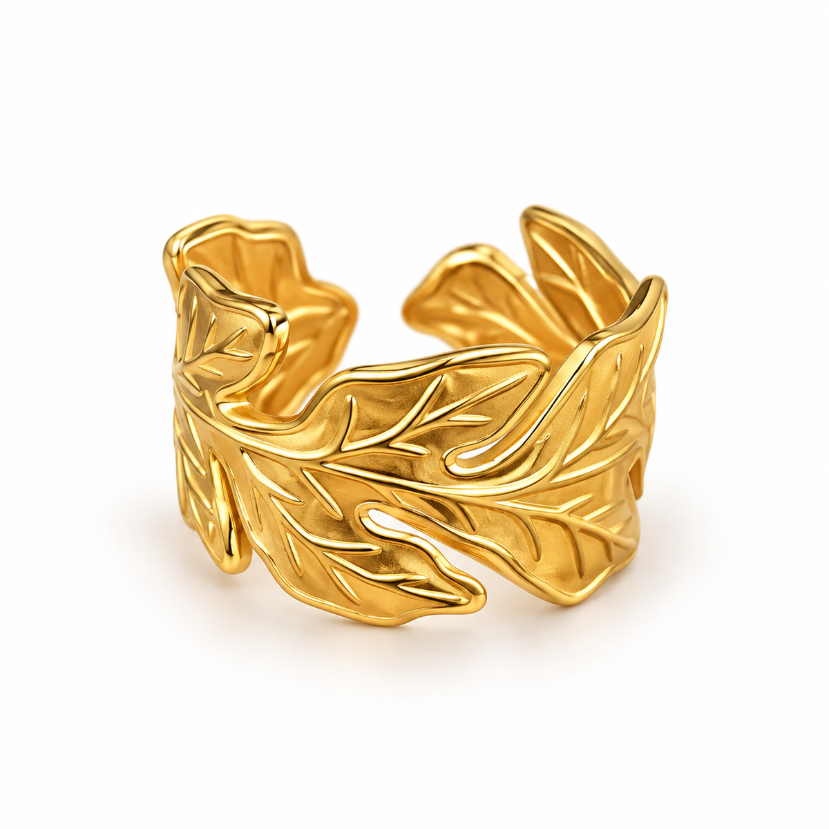 Golden Leaf Statement Ring