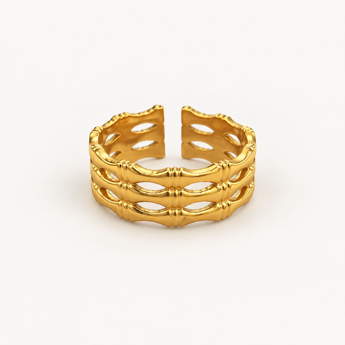 Golden Wave Cuff Ring