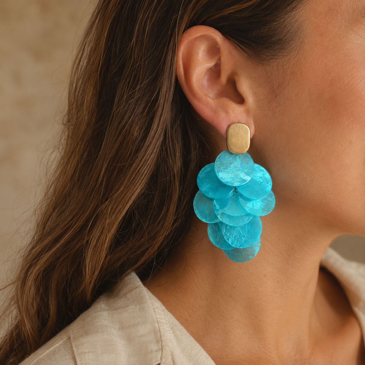 Ibiza Shell Statement Earrings
