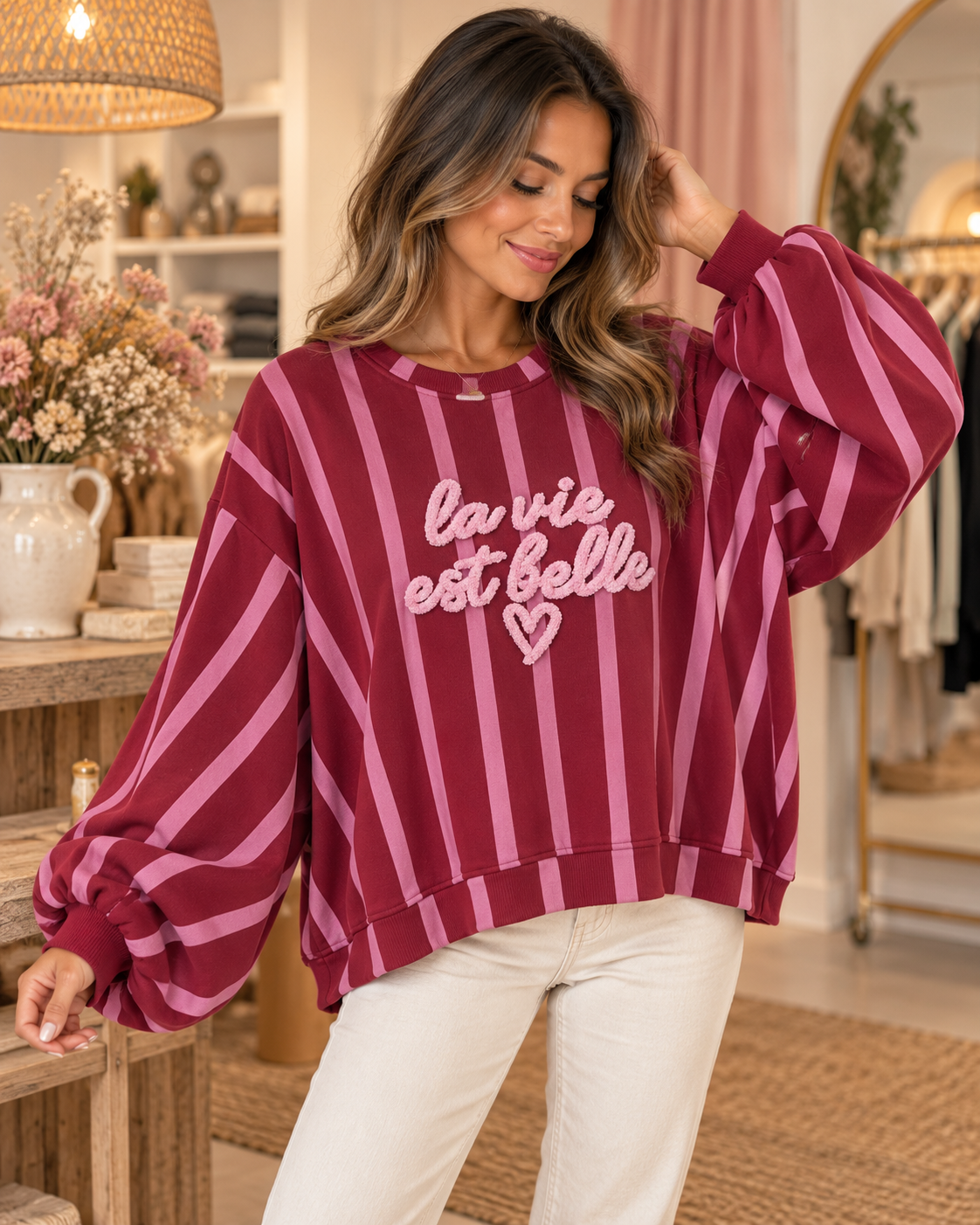 La Vie Est Belle Oversized Sweater