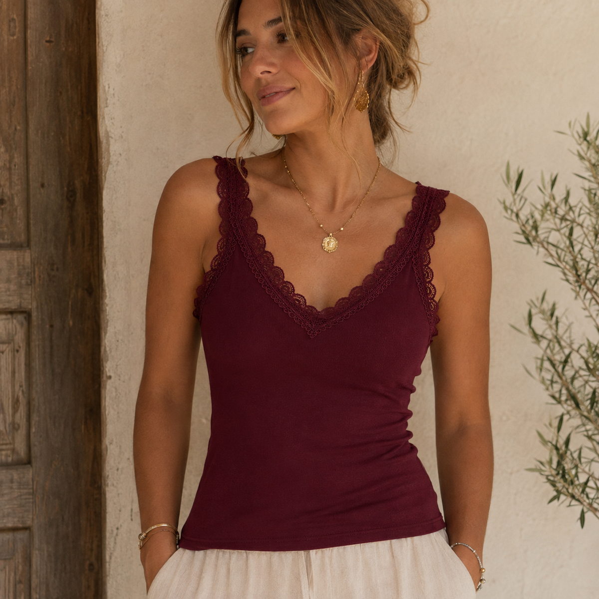 Lace V-Neck Top