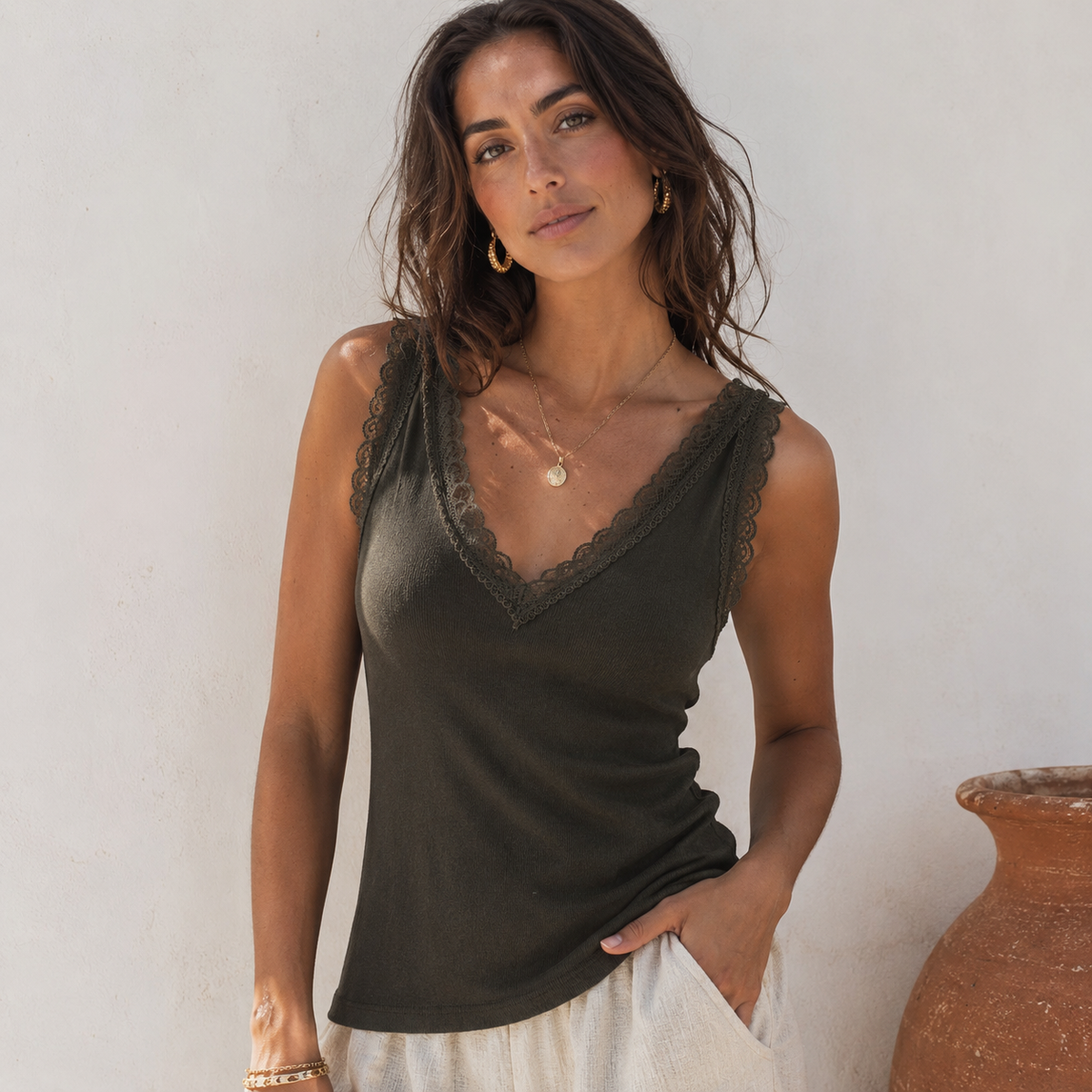Lace V-Neck Top