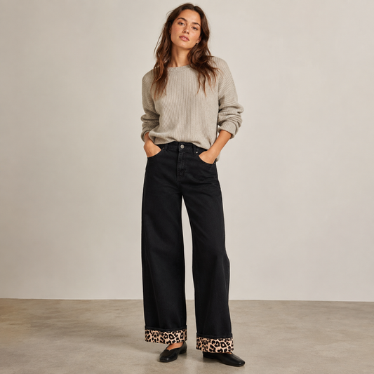 Luna Leopard Wide Leg Jeans
