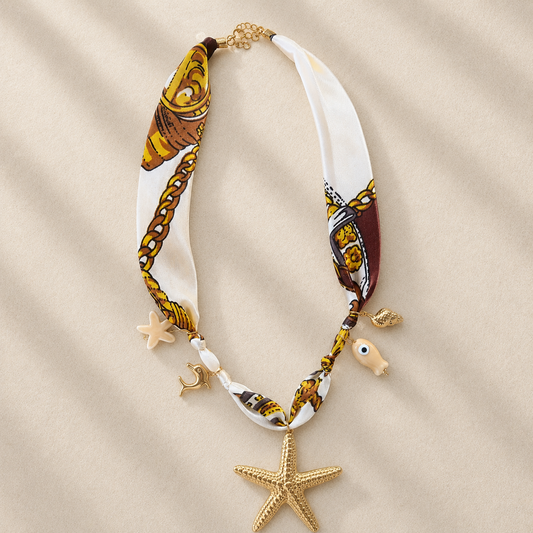 Marina Scarf Ketting – Brown & Gold