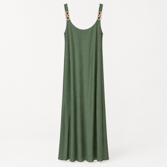 Mediterranean Buckle Maxi Dress
