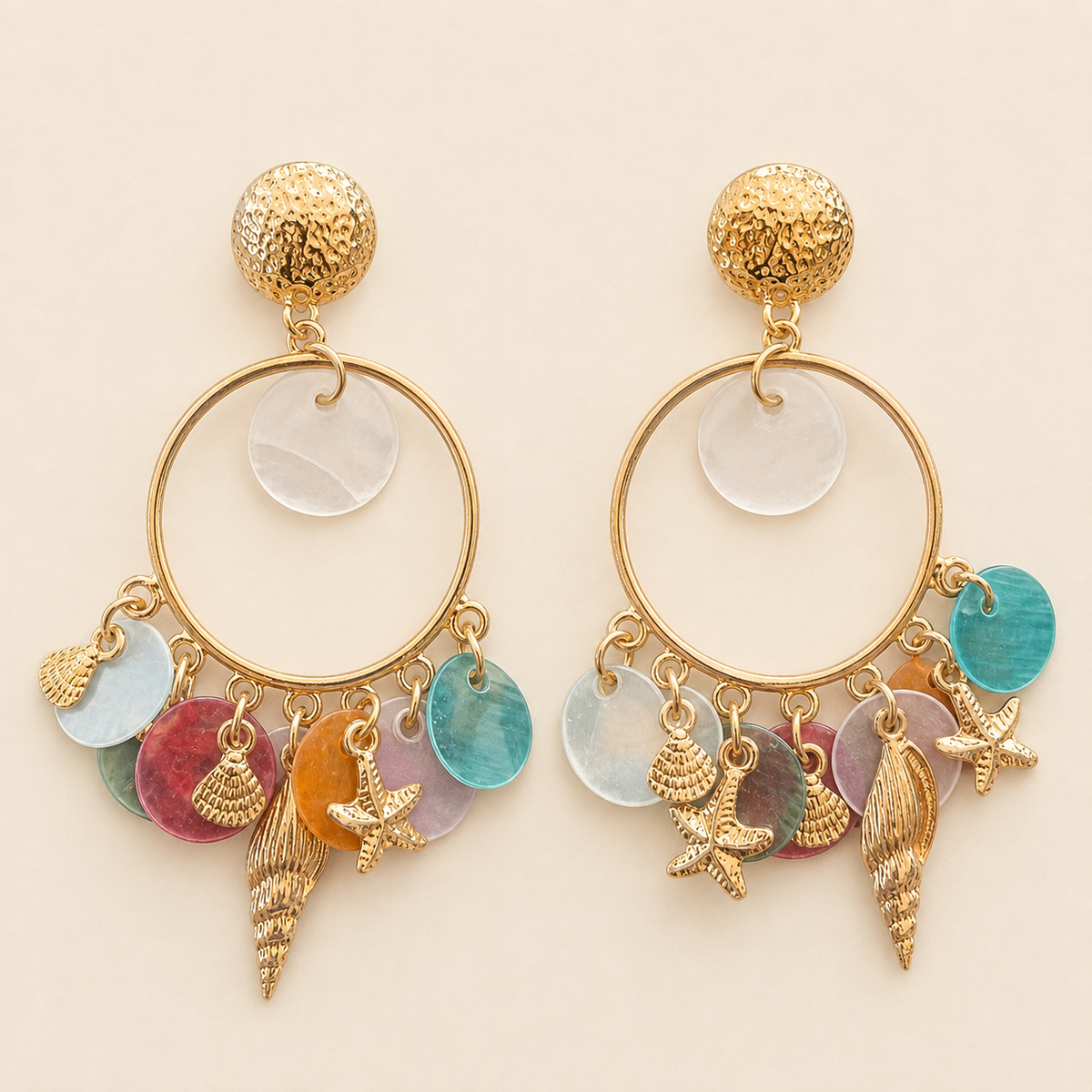 Mediterranean Charm Hoops