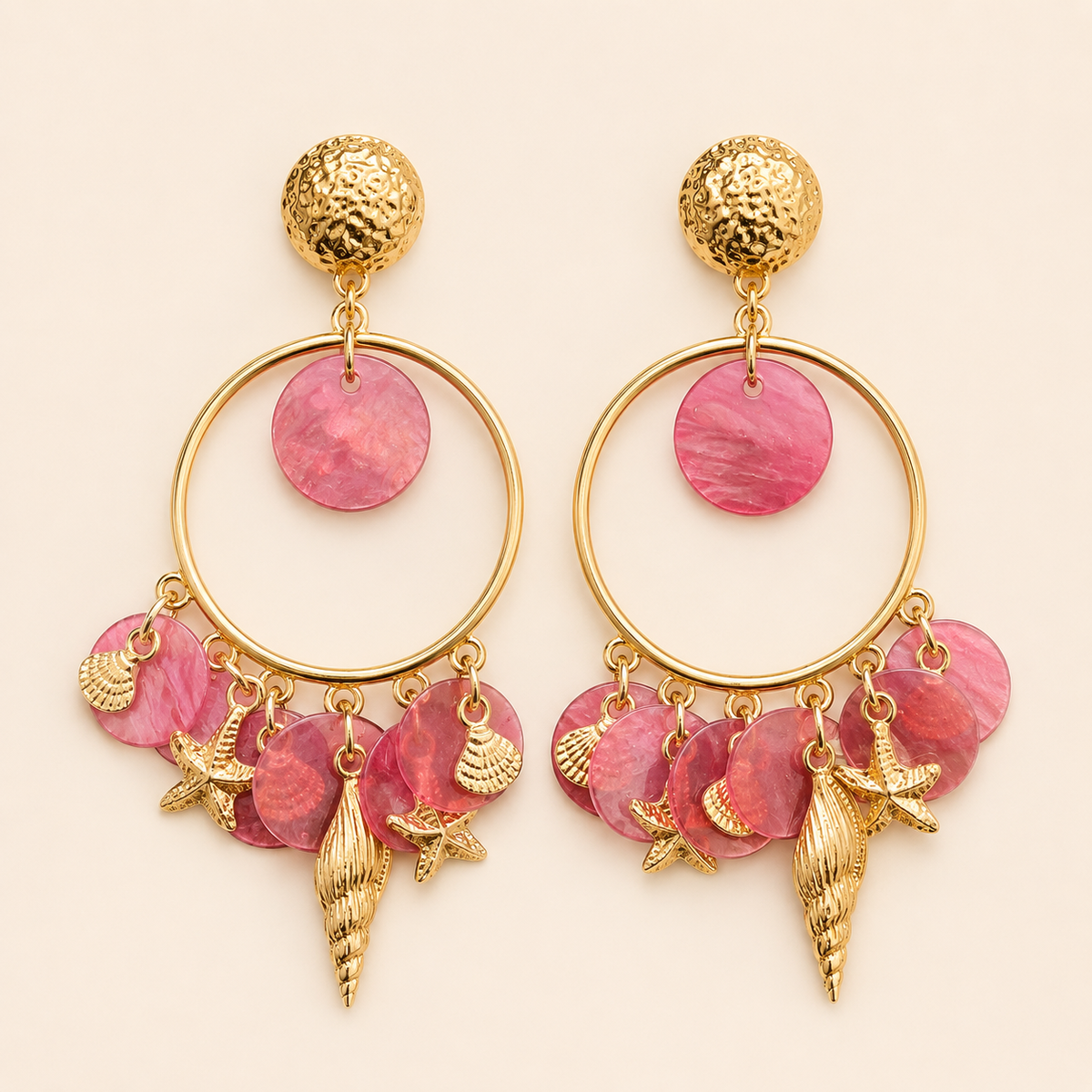 Mediterranean Charm Hoops