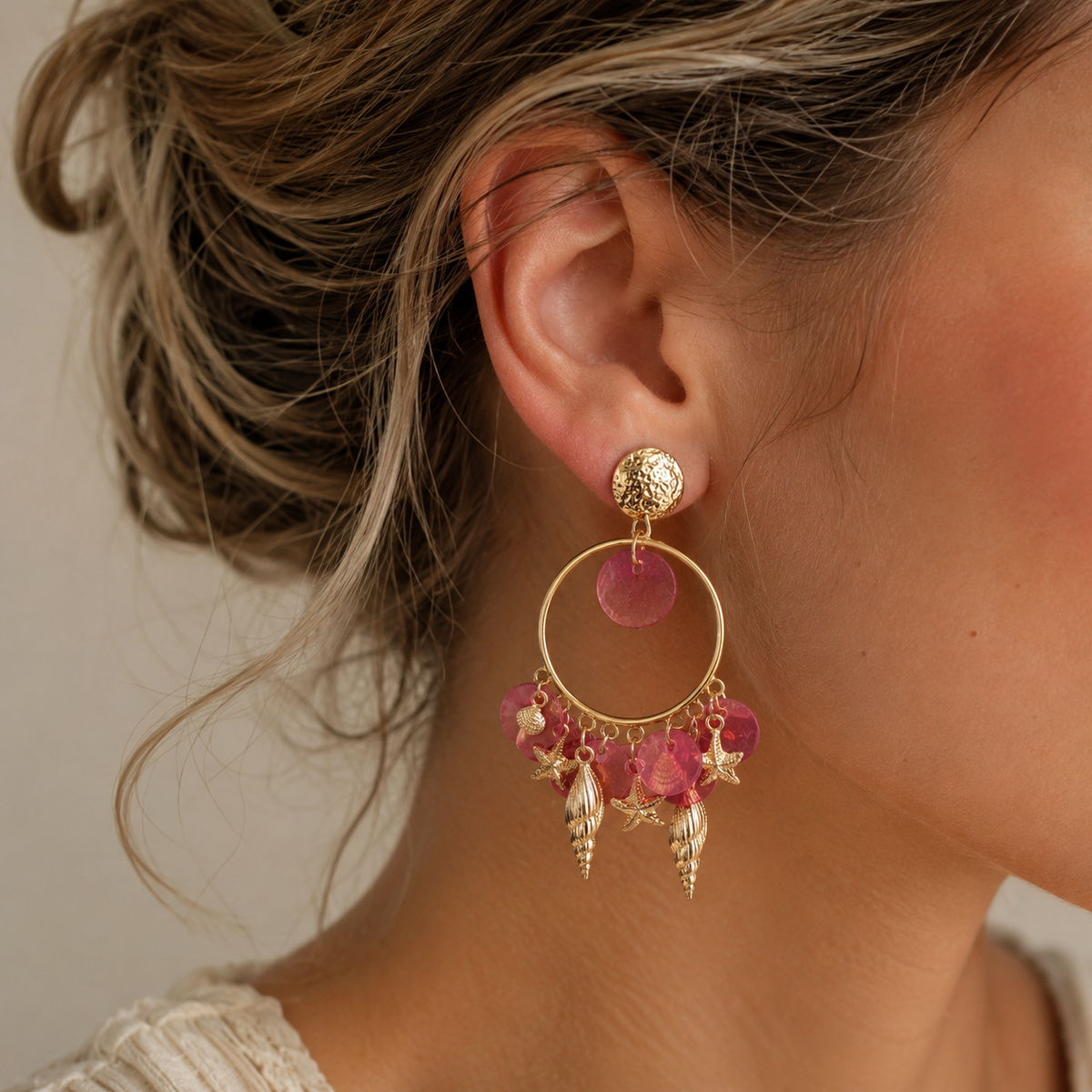 Mediterranean Charm Hoops
