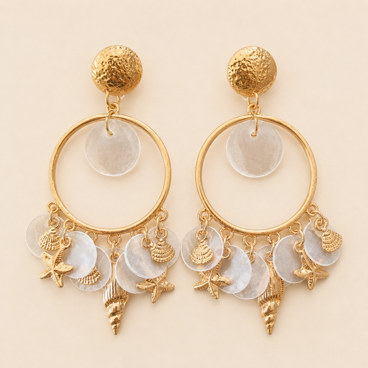 Mediterranean Charm Hoops