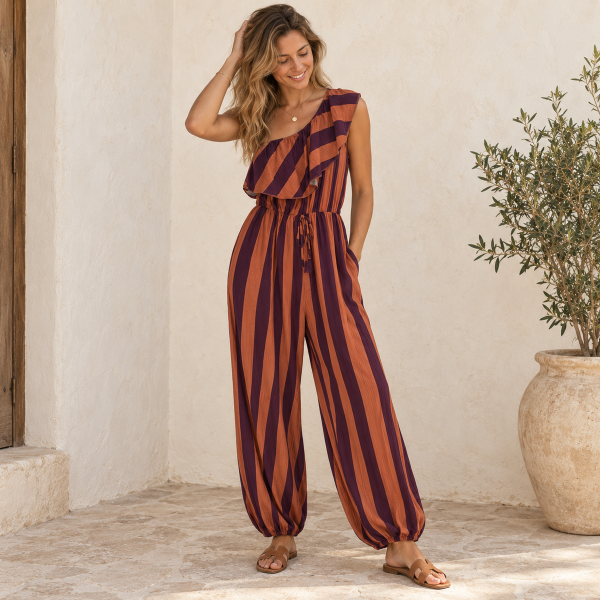 Mediterranean Stripe Jumpsuit