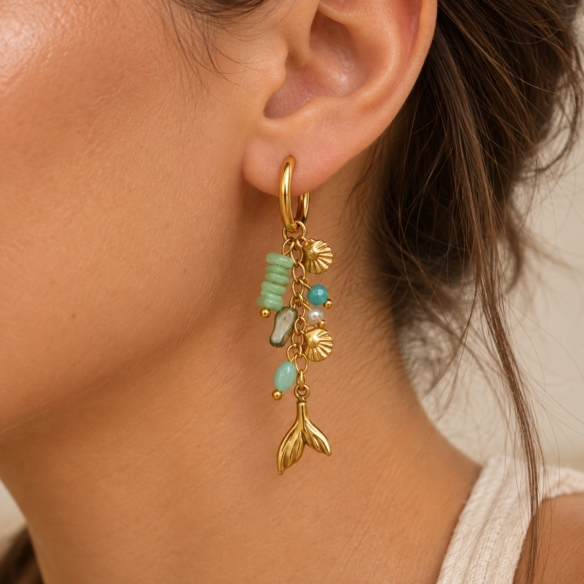 Mermaid Tail Charm Earrings