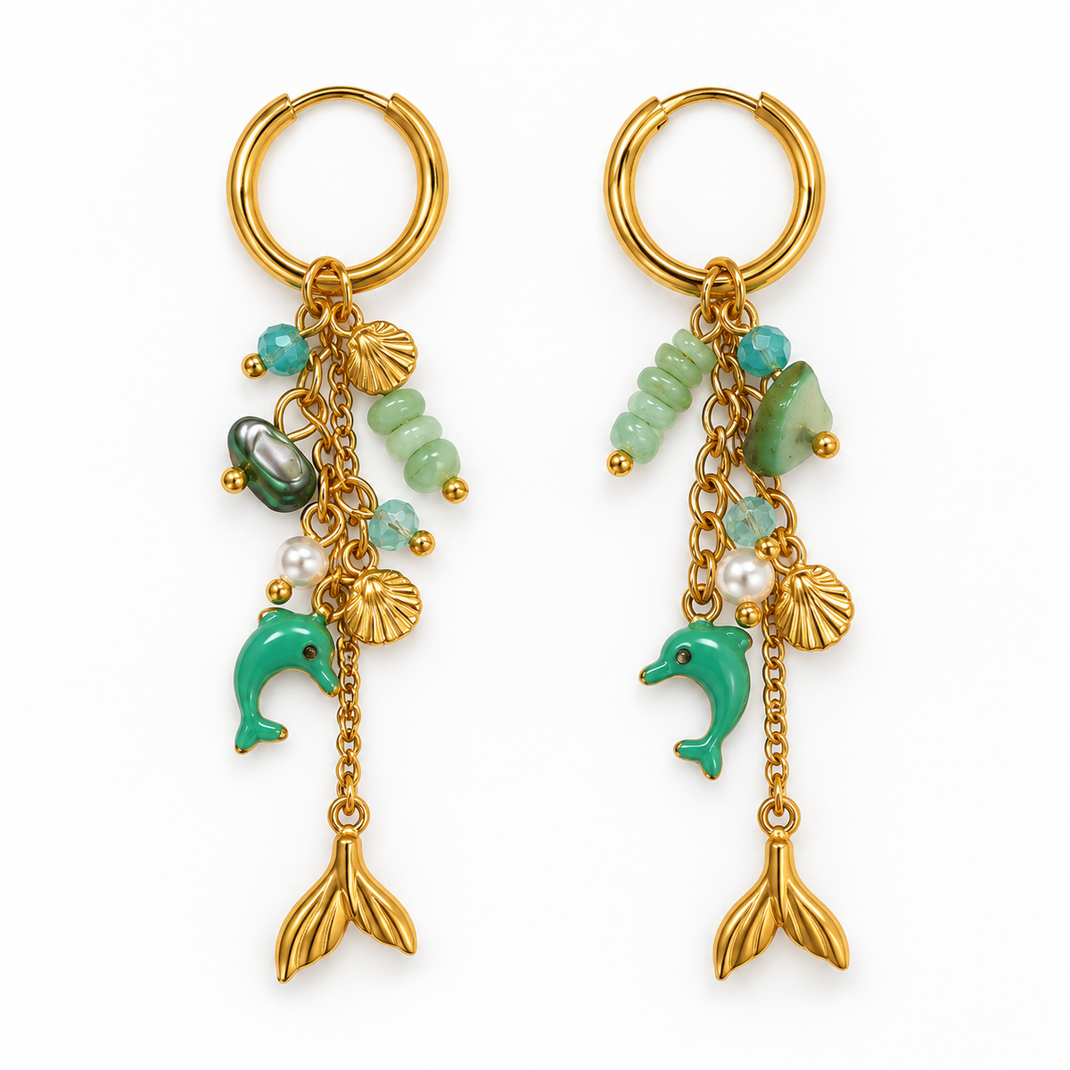 Mermaid Tail Charm Earrings