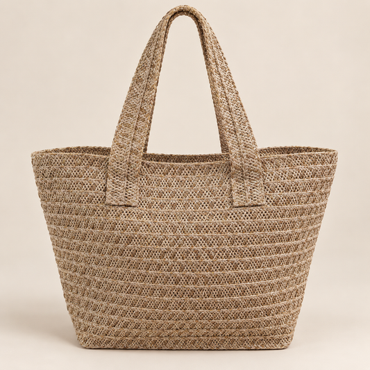 Metallic Raffia Shopper