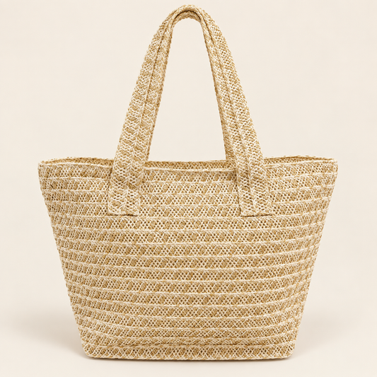 Metallic Raffia Shopper