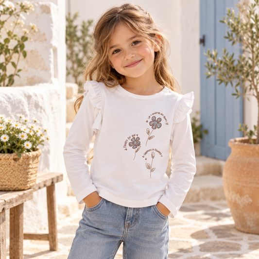 Newness Flower Ruffle Top
