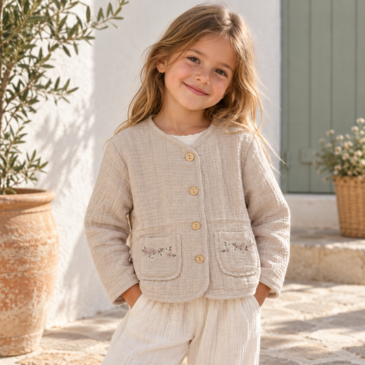Newness Quilted Flower Jacket
