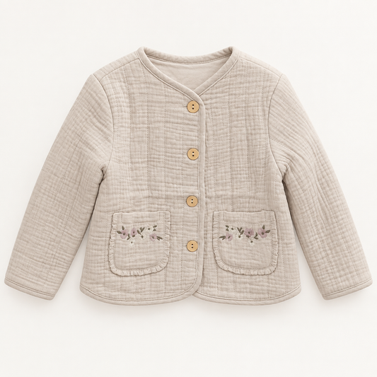 Newness Quilted Flower Jacket