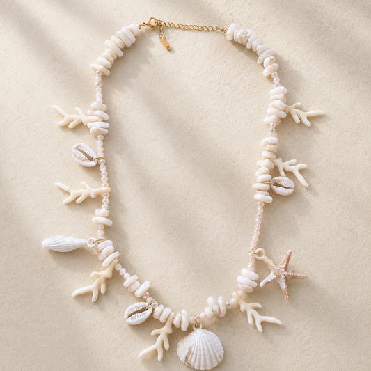 Ocean Charm Ketting – Crème